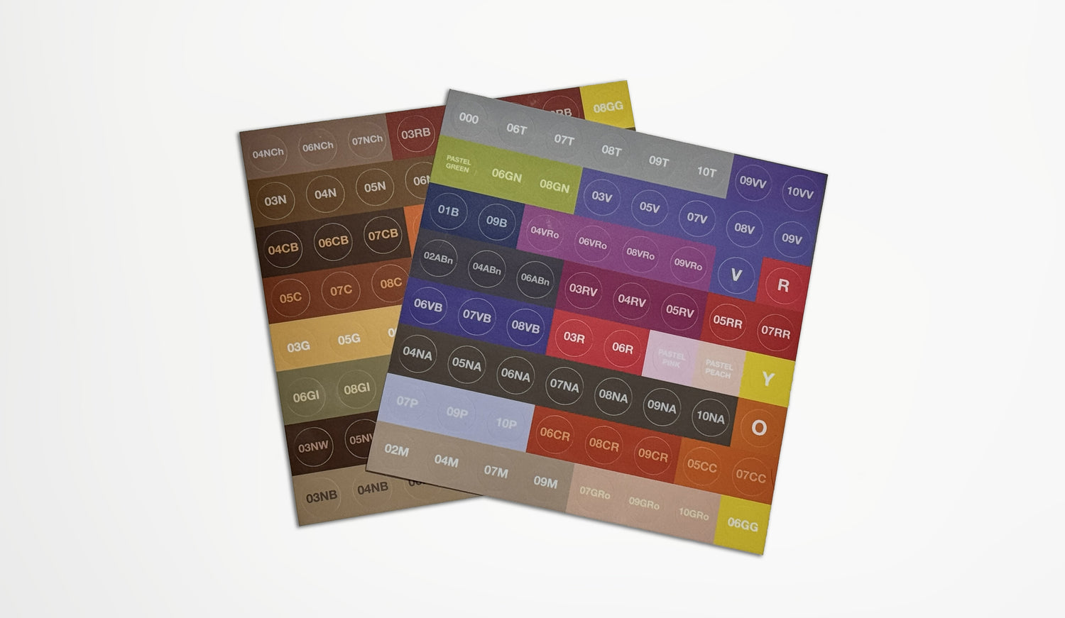 Labels that identify each shade of color in Redken Shades EQ color line