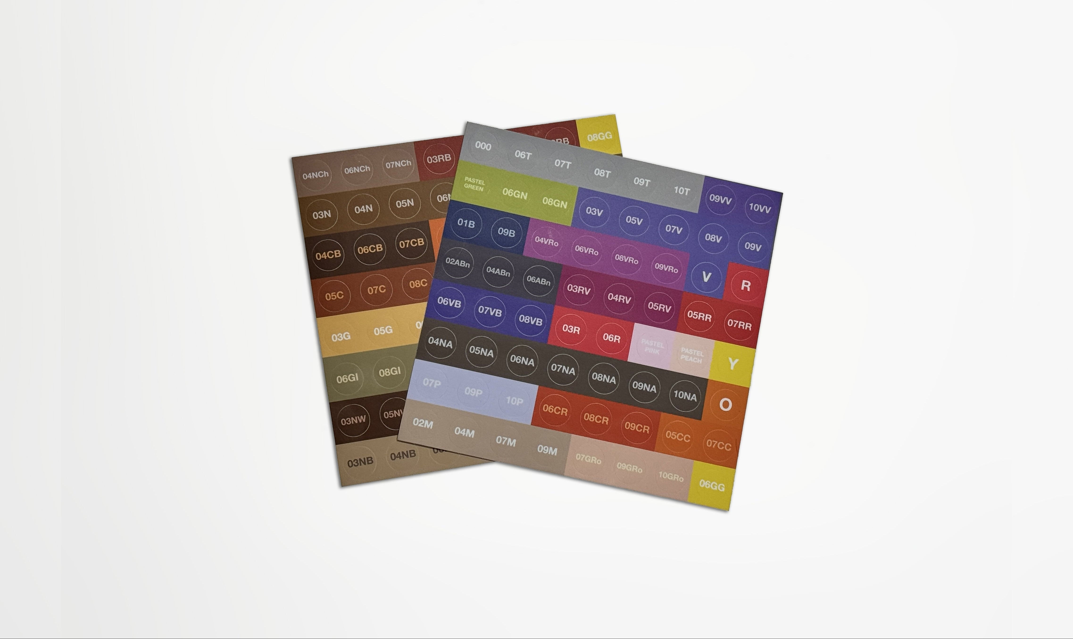 Set of colorful Shades EQ sticker sheets to organize your hair color on a white background