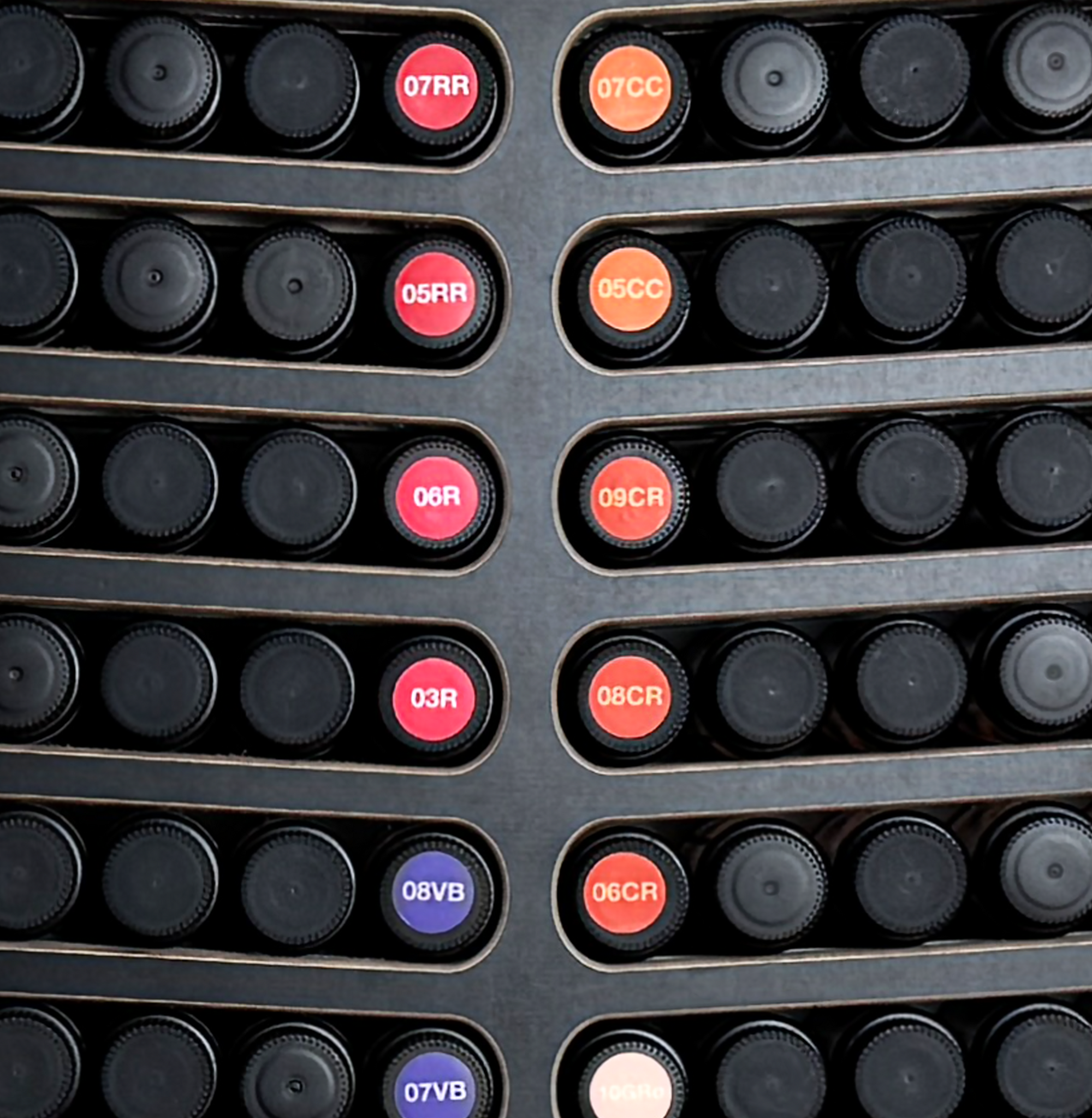 Shades EQ hair color organized by Re-Design Brand's Shades-IQ5 hair color storage system